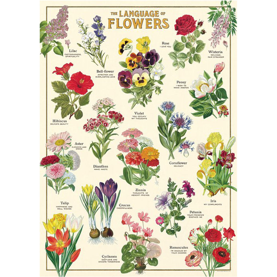 Poster / Wrap Paper, A2 Vintage Inspired Design, The Language of Flowers