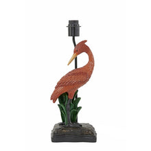 Load image into Gallery viewer, Table Lamp / Light, Crane Standing Tall, Burnt Red / Orange, Gold, Black