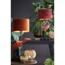 Load image into Gallery viewer, Table Lamp / Light, Crane Standing Tall, Burnt Red / Orange, Gold, Black