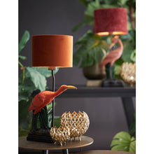 Load image into Gallery viewer, Table Lamp / Light, Crane Leaning, Burnt Red / Orange, Gold, Black