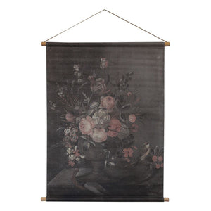 Wall Hanging / Picture. Canvas, Vintage Floral Rose Style Print. 97x76cm