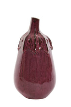 Load image into Gallery viewer, Vase, Large Aubergine Vegetable Design, Violet Colour Ceramic with Glaze
