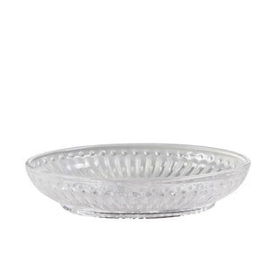 Soap Dish, Clear Glass Dish with 'Pearl Edge' &  Grooves Decoration, Danish Design