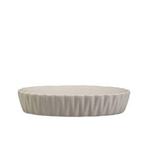 Soap Dish in Ceramic Off White with Decorative Ripple Edges, Danish Design