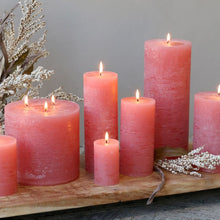 Load image into Gallery viewer, Candle, Rustic Pillar 16hrs burning time. Raspberry Pink
