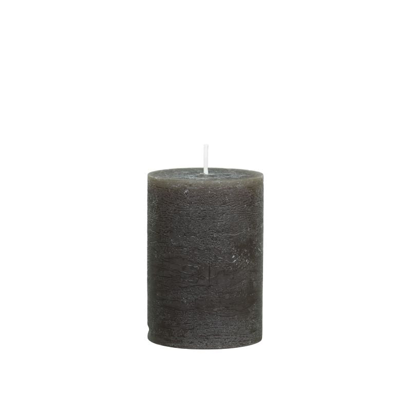 Candle, Rustic Pillar 16hrs burning time. Coffee Brown