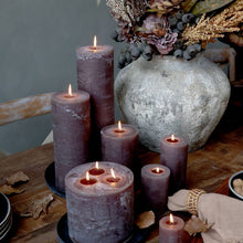 Load image into Gallery viewer, Candle, Rustic Pillar 40hrs burning time. Coffee Brown
