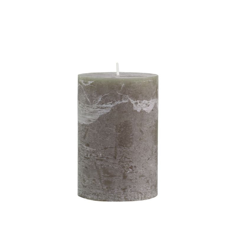 Candle, Rustic Pillar 40hrs burning time. Coffee Brown