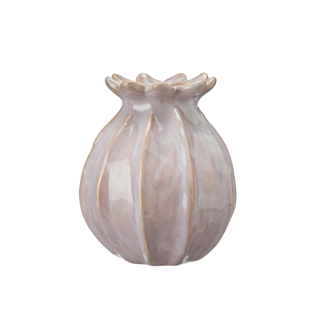 Vase, 'Poppy Bud', Stoneware. Swedish Design. Rose/ Pink. Medium