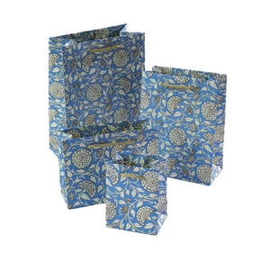 Bag, Gift Bag, Handmade Paper, Jaipur Mini Blue