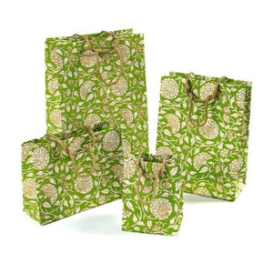 Bag, Gift Bag, Handmade Paper, Jaipur Medium Green