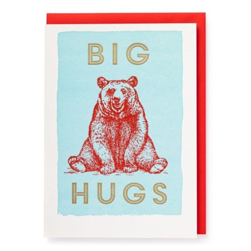Greeting Card. Big Hugs. Blank Inside