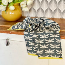 Load image into Gallery viewer, Tea Towel for Kitchen, 100% Cotton With Striking Print 'Blue Dragonfly' Print. VF