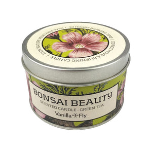 Candle, Scented, in Tin. 100% Nature Vegetable Soy Wax – 30 hours Burning Time. Green Tea. VF