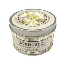 Load image into Gallery viewer, Candle, Scented, in Tin. 100% Nature Vegetable Soy Wax – 30 hours Burning Time. Sunflower. VF