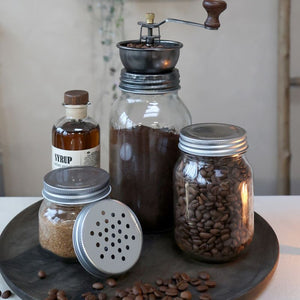 Kitchen Jar, Coffee Grinder Jar with Spare Lid, Danish