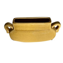 Load image into Gallery viewer, Vase or Plant Pot, Danish Glazed Pottery. Pot with Handles - Curry Colour VF