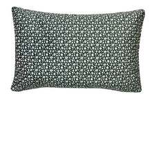 Load image into Gallery viewer, Cushion. Rectangle Velvet Patterned Cushion. Cream and Green 'Forest' Pattern. VF