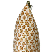 Load image into Gallery viewer, Cushion. Rectangle Velvet Cushion. Cream and Orange 'Happiness' Pattern with Tassells. VF.