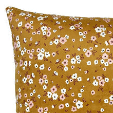 Load image into Gallery viewer, Cushion. Square Velvet, with Golden Floral Pattern. 'Jurassic' Design. VF.