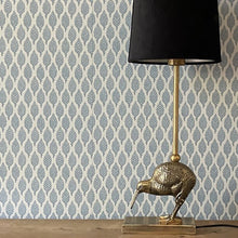 Load image into Gallery viewer, Table Lighting, Kiwi Lamp, Brass Finish with Black Velvet Shade.