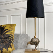 Load image into Gallery viewer, Table Lighting, Kiwi Lamp, Brass Finish with Black Velvet Shade.