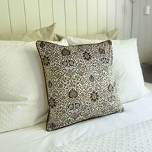 Load image into Gallery viewer, Cushion. Square Velvet, Patterned with Piping. 'Lavender' Deco Style. VF