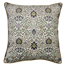 Load image into Gallery viewer, Cushion. Square Velvet, Patterned with Piping. 'Lavender' Deco Style. VF