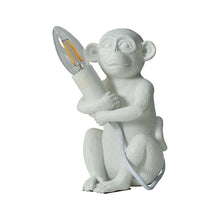 Load image into Gallery viewer, Table Lamp, Sitting Baby Monkey, in White, Holds a Bulb

