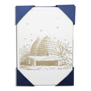 Cards, Bee Hives, Blank, Pack of 5 Notelets with Envelopes