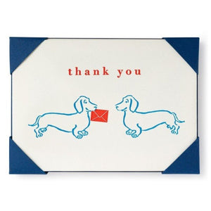 Cards, Dachshund / Sausage Dog, Thank you, Pack of 5 Notelets with Envelopes