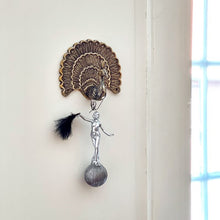 Load image into Gallery viewer, Hook, Antique Brass Finish, Metal Peacock Coat Hook VF