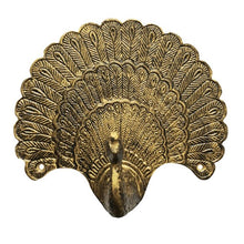 Load image into Gallery viewer, Hook, Antique Brass Finish, Metal Peacock Coat Hook VF