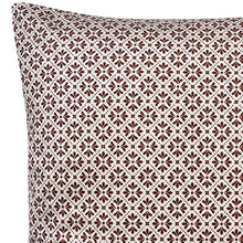 Load image into Gallery viewer, Cushion. Square Velvet, Cream with Rich Red Brown Colour Print / Design. VF
