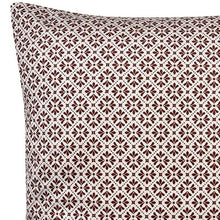 Load image into Gallery viewer, Cushion. Square Velvet, Cream with Rich Red Brown Colour Print / Design. VF