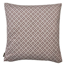 Load image into Gallery viewer, Cushion. Square Velvet, Cream with Rich Red Brown Colour Print / Design. VF
