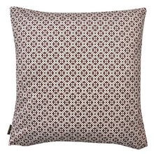 Load image into Gallery viewer, Cushion. Square Velvet, Cream with Rich Red Brown Colour Print / Design. VF