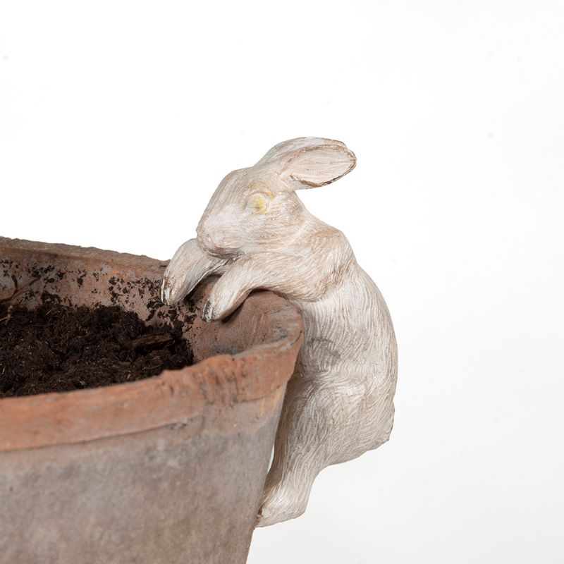 Plant Pot Hanger, White Bunny Rabbit, for Decoration.