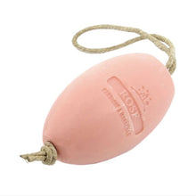 Load image into Gallery viewer, Soap, Oval Soap on Cord / Rope, Rose 240g Savon de Marseille Soap
