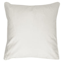 Load image into Gallery viewer, Cushion. Square Velvet, with Piping. Cream & Sage Green, Fan Design, 'Split Pea'. VF