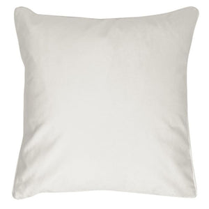 Cushion. Square Velvet, with Piping. Cream & Sage Green, Fan Design, 'Split Pea'. VF