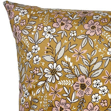 Load image into Gallery viewer, Cushion. Square Velvet, Patterned, 'Spruce' Golden Yellow Floral Design. VF