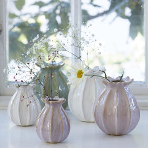 Vase, 'Poppy Bud', Stoneware. Swedish Design. Off White. Small