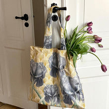 Load image into Gallery viewer, Bag, Totebag. Velour printed fabric. Flower Range. Soft & Luxurious Shopping Bag. VF