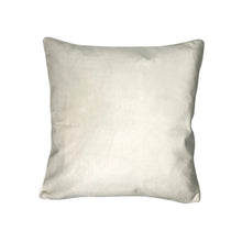 Load image into Gallery viewer, Cushion. Square Velvet, with Piping. Cream, Blue Fans Designs. VF