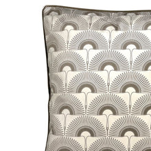 Load image into Gallery viewer, Cushion. Square Velvet, with Piping. Art Deco Cream, Brown Swans. VF