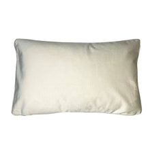 Load image into Gallery viewer, Cushion. Rectangle Velvet Cushion. Cream and Green Circle Pattern. VF.