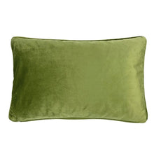 Load image into Gallery viewer, Cushion, Rectangular Velvet. Cream, Pink, Olive, Mustard with Green Piping, Geometric VF