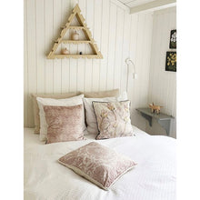 Load image into Gallery viewer, Cushion. Square Velvet, with Piping. Plaster Pink Circle Design. VF