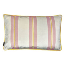 Load image into Gallery viewer, Cushion. Rectangle Velvet Cushion. Cream, Gold / Mustard and Pink Stripe with Gold Piping. VF VF